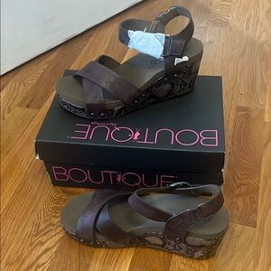 Women's Brown Wedge Sandals